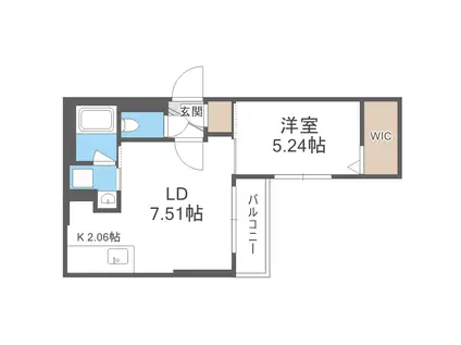 SーRESIDENCE琴似本通AVANTA(1LDK/1階)の間取り写真