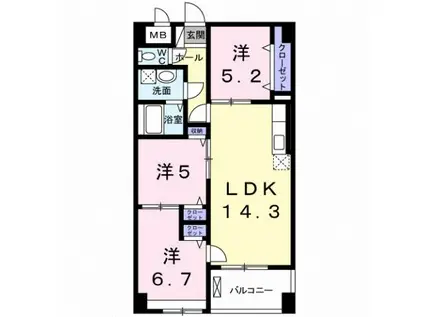 ロータスヒル葉山(3LDK/2階)の間取り写真