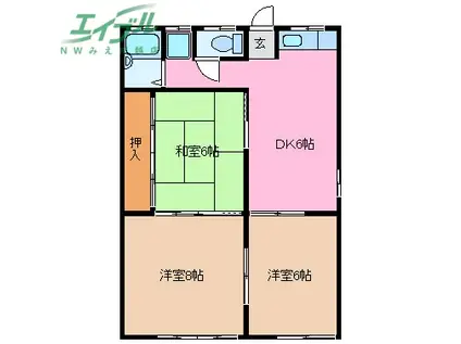 和泉ハイツ(3DK/1階)の間取り写真