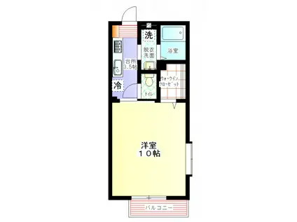 バリーヒルズ高井(1K/2階)の間取り写真