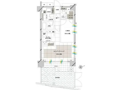ディアナコート駒場翠景(1LDK/1階)の間取り写真