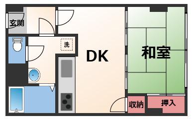 ダイワ高井田ビル(1DK/4階)の間取り写真