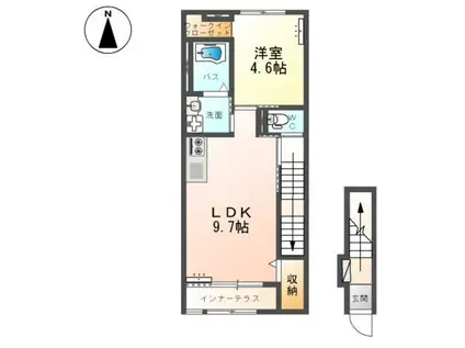 本庄市T様アパート工事(1LDK/2階)の間取り写真