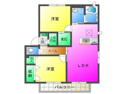 シャーメゾン 西明石II D棟 (2LDK/2階)の間取り写真