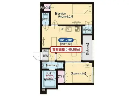 F ACECIA BOEHM(2LDK/3階)の間取り写真