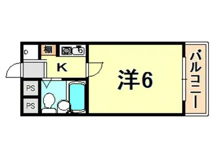 フルール岡本(1K/3階)の間取り写真