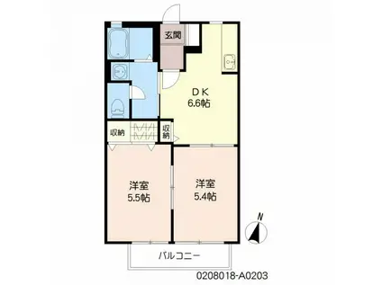 シャーメゾン小牧 (2DK/2階)の間取り写真