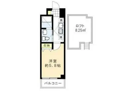 シャッツクヴェレ道玄坂(1SK/3階)の間取り写真