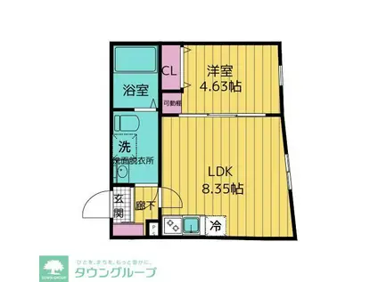 クリオ ラモード神楽坂(1LDK/4階)の間取り写真