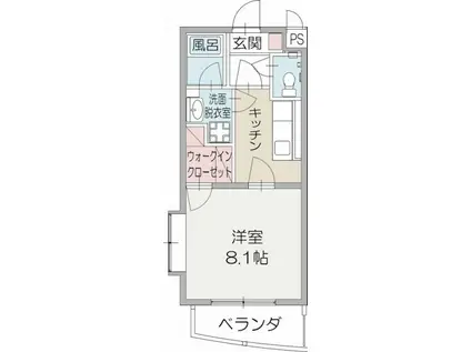 FOURSEASONS(1K/1階)の間取り写真