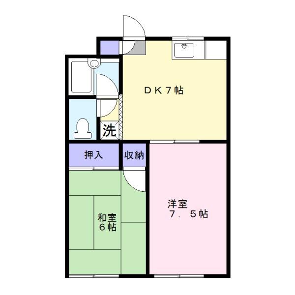 れんがハウス(2DK/1階)の間取り写真