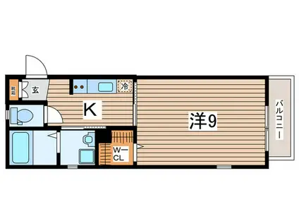 カンフォーラ高田(1K/2階)の間取り写真