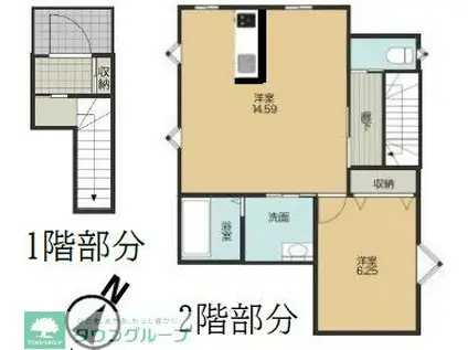 中野区鷺宮5丁目1LDK(1LDK/1階)の間取り写真