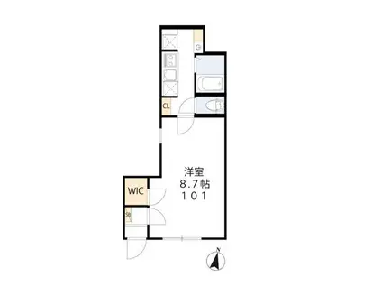 GRACE MINOWA(1K/1階)の間取り写真