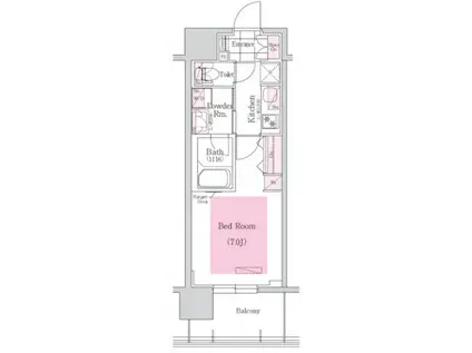 アーバネックス北堀江II(1K/2階)の間取り写真