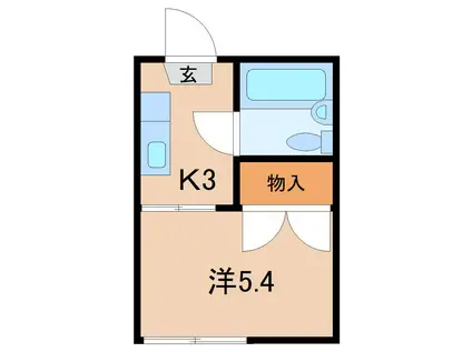 コーポ33(1K/2階)の間取り写真