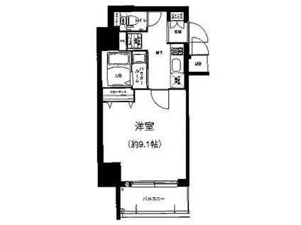 GRACE ノース NISHITENMA(1K/6階)の間取り写真