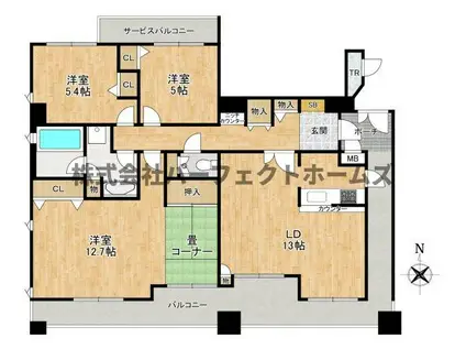 くずはタワーシティA棟(3LDK/22階)の間取り写真
