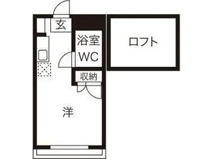 グリーンヒルズ弐番館(ワンルーム/2階)の間取り写真