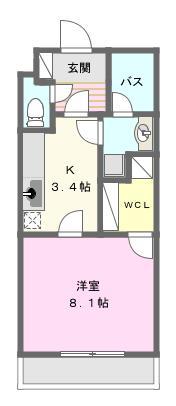 BERGE(1K/2階)の間取り写真