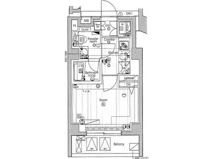 プレミアムキューブG渋谷神南(1K/2階)の間取り写真
