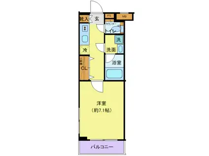 クレヴィスタ武蔵小杉(1K/4階)の間取り写真