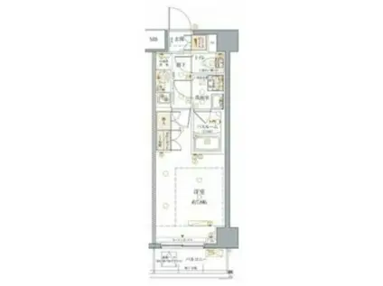 CREVISTA多摩川六郷(1K/2階)の間取り写真