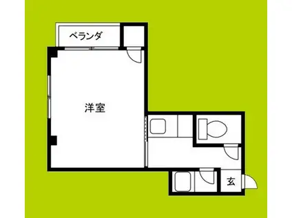 夕張マンションII(1K/4階)の間取り写真