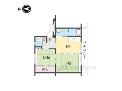 ビレッジハウス大淀(2DK/5階)の間取り写真