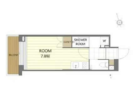 エスセナーリオ高輪(ワンルーム/4階)の間取り写真