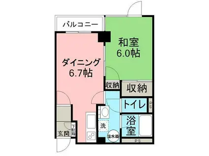 メゾンドリバージュ(1DK/1階)の間取り写真