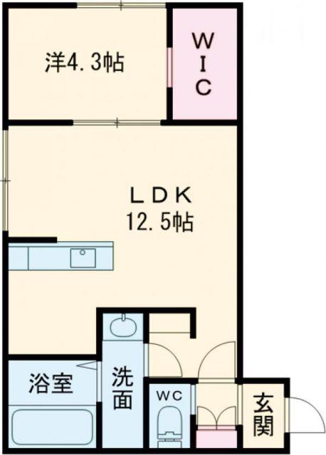モナベルI(1LDK/1階)の間取り写真