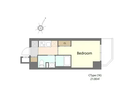 S-レジデンス横浜大通公園(1K/8階)の間取り写真