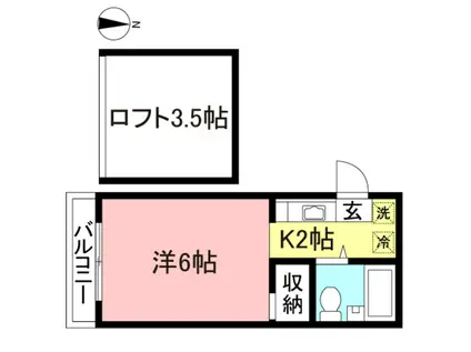 プランタンヨダ(1K/2階)の間取り写真