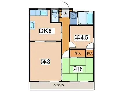 第二佐藤ハイツ(3DK/2階)の間取り写真