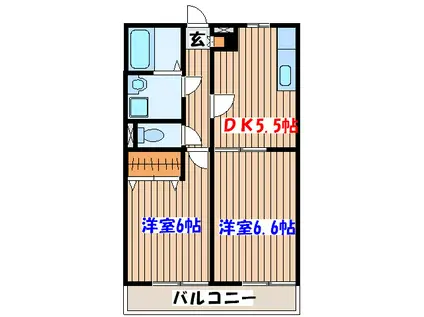 AMOUR GIGA(2DK/2階)の間取り写真