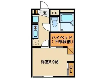 レオパレスBIRDLIME(1K/1階)の間取り写真