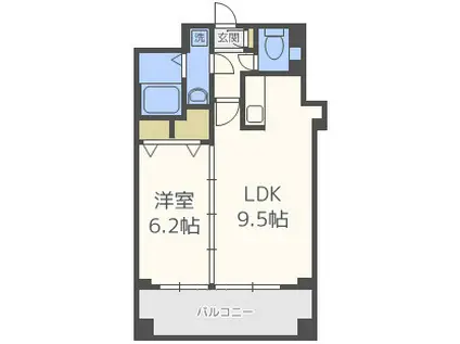 アーデンタワー立売堀(1LDK/13階)の間取り写真