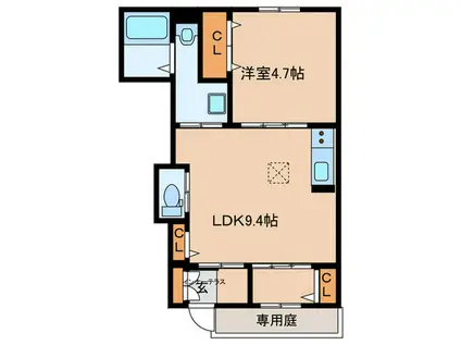 MSIII(1LDK/1階)の間取り写真