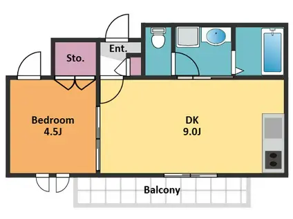 MAISON DE YUKI(1DK/1階)の間取り写真