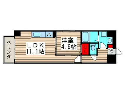 IWA3(1LDK/2階)の間取り写真