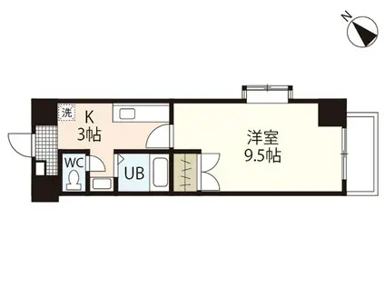 コンフォール下原(1K/3階)の間取り写真