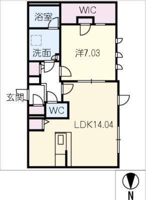QUADOR NOIE 今池(1LDK/2階)の間取り写真