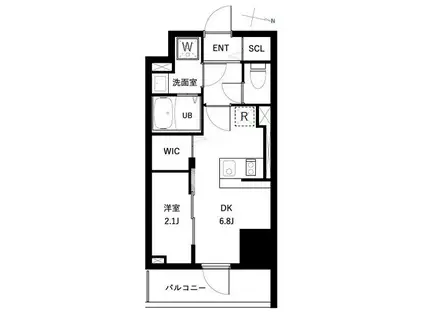アーバンパーク扇大橋(1DK/5階)の間取り写真