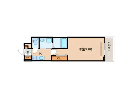 ウエストメゾン北袋I(1K/3階)の間取り写真