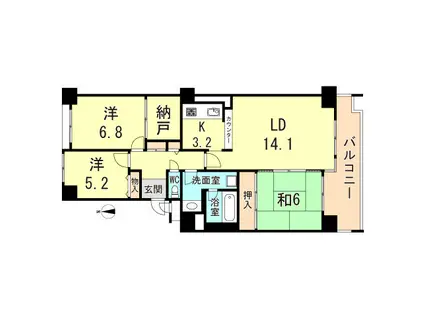 シーアイエマンション須磨エクシード(3SLDK/4階)の間取り写真