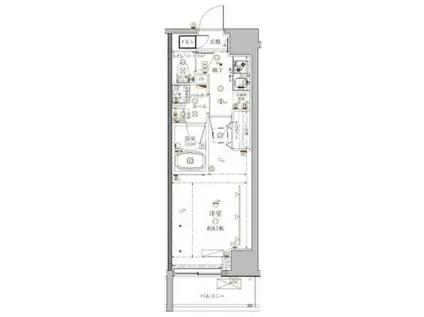 クレイシア入谷(1K/8階)の間取り写真