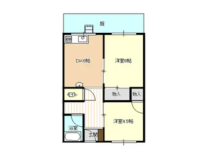 中野マンション(2DK/1階)の間取り写真