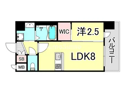 セレニテ南堀江エクラ(1LDK/5階)の間取り写真