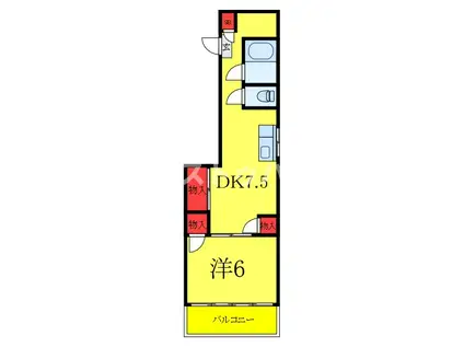 前田マンション(1DK/4階)の間取り写真